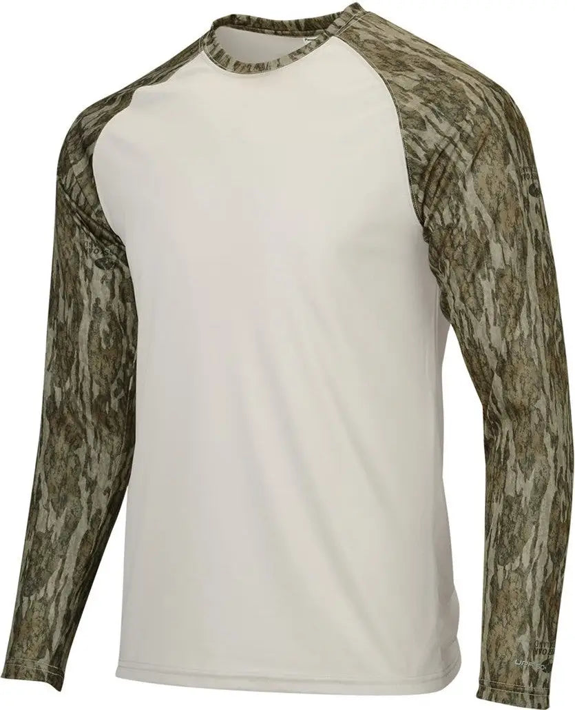 Paragon 236 Jackson Mossy Oak Colorblocked Long Sleeve T-shirt - Bottomland - Adult Xs