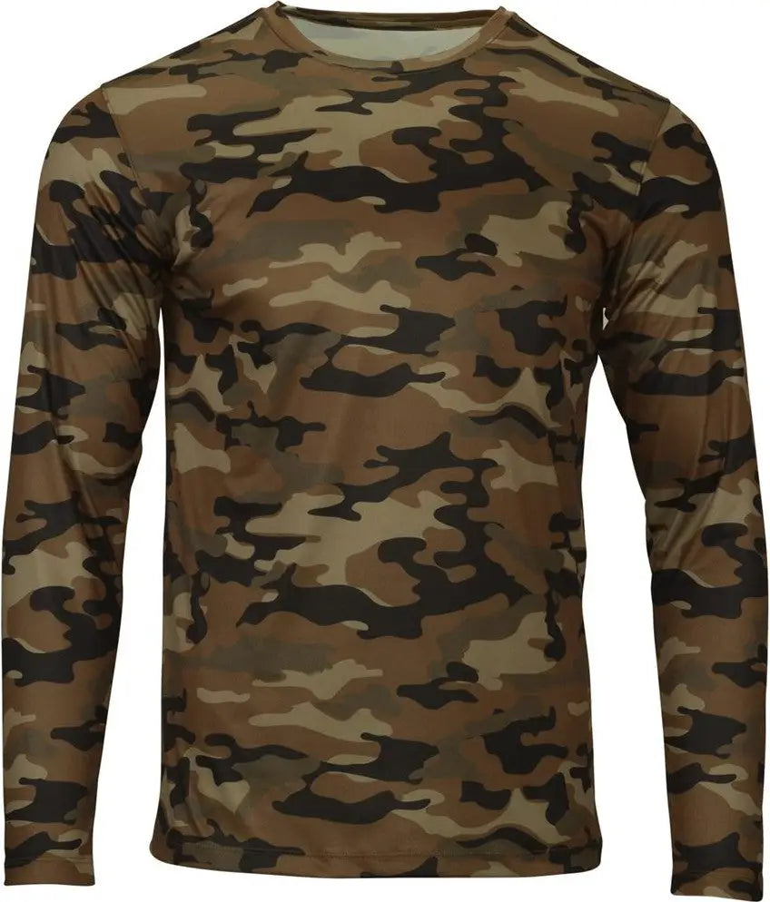 Paragon 238 Woodland Performance Long Sleeve T-shirt - Coyote Camo - Adult Xs