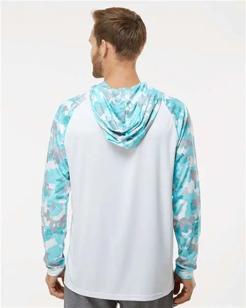 Paragon 240 Tortuga Extreme Performance Hooded T-shirt - White Aqua Camo