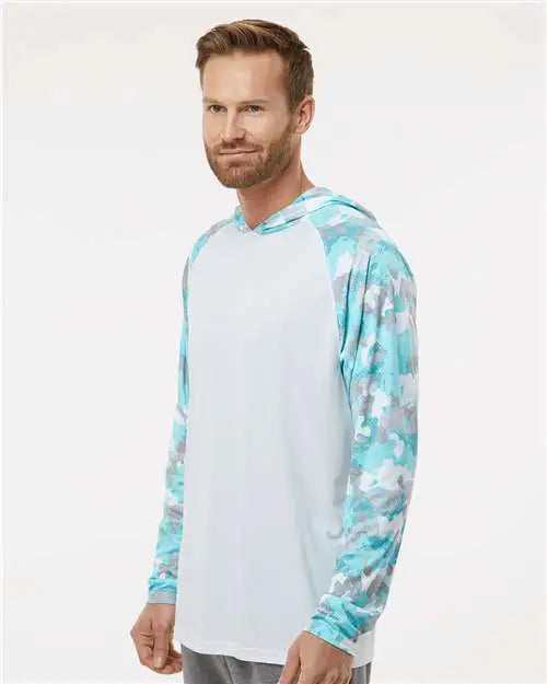 Paragon 240 Tortuga Extreme Performance Hooded T-shirt - White Aqua Camo