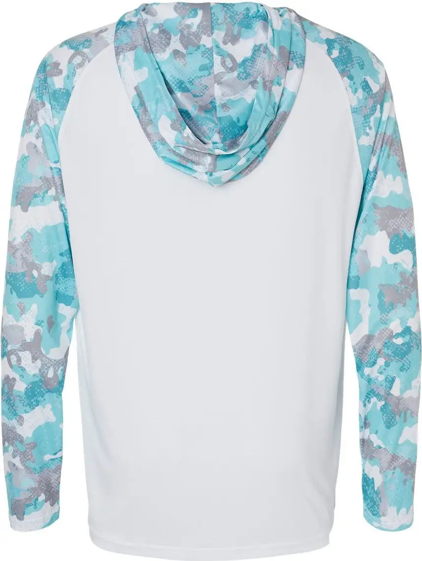 Paragon 240 Tortuga Extreme Performance Hooded T-shirt - White Aqua Camo