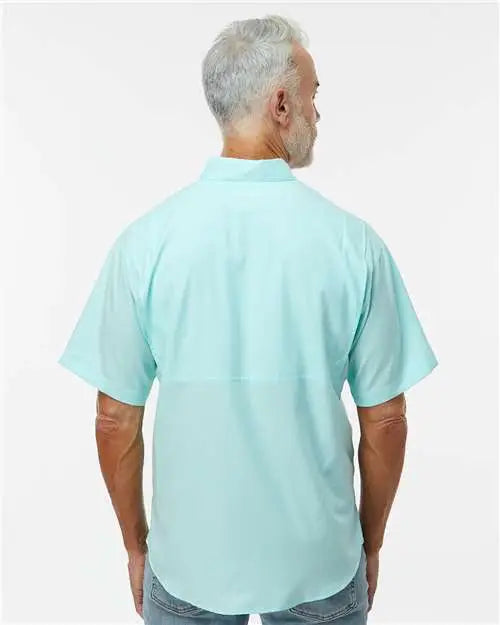 Paragon 700 Hatteras Performance Short Sleeve Fishing Shirt - Aqua Blue