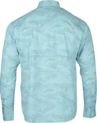 Paragon 709 Buxton Sublimated Long Sleeve Fishing Shirt Aqua Blue
