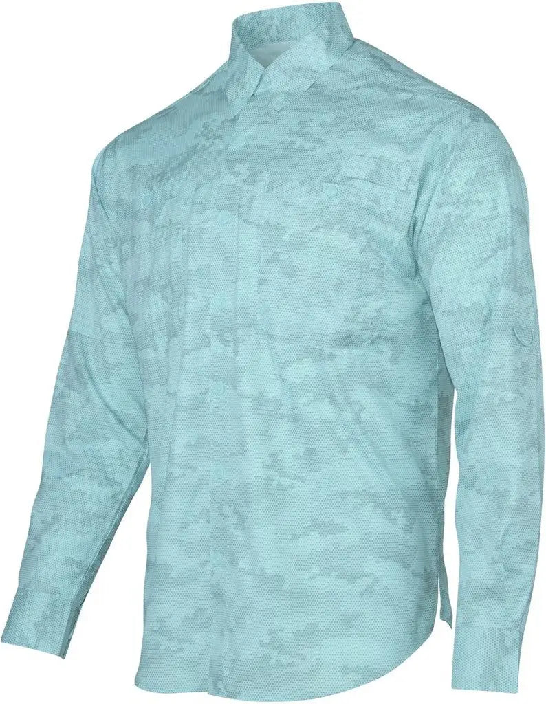 Paragon 709 Buxton Sublimated Long Sleeve Fishing Shirt - Aqua Blue - Adult s