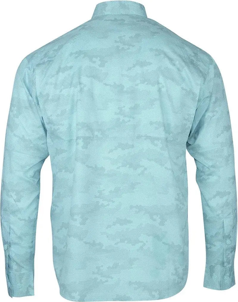 Paragon 709 Buxton Sublimated Long Sleeve Fishing Shirt - Aqua Blue