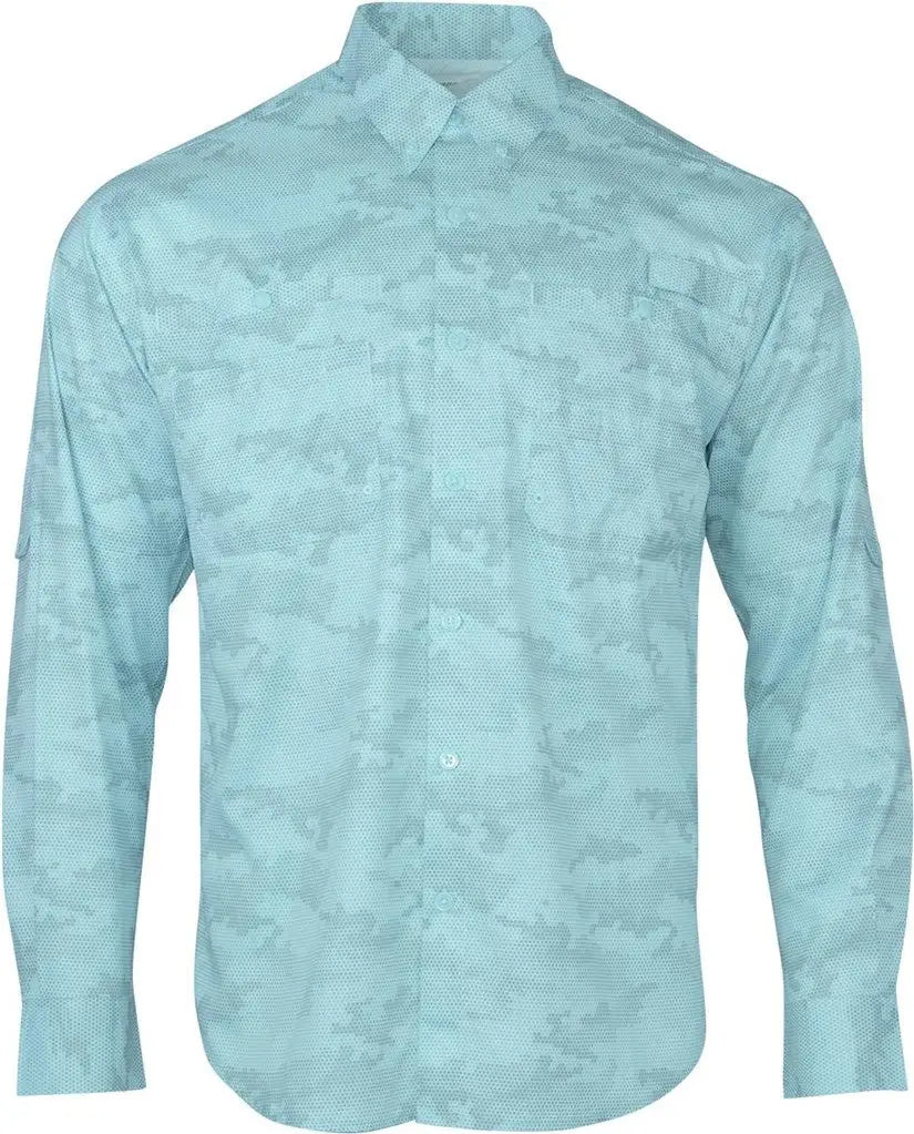Paragon 709 Buxton Sublimated Long Sleeve Fishing Shirt - Aqua Blue