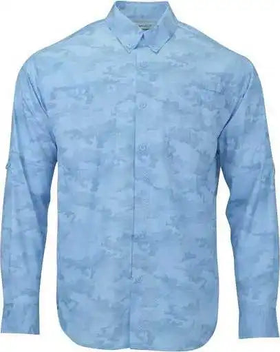 Paragon 709 Buxton Sublimated Long Sleeve Fishing Shirt - Blue Mist