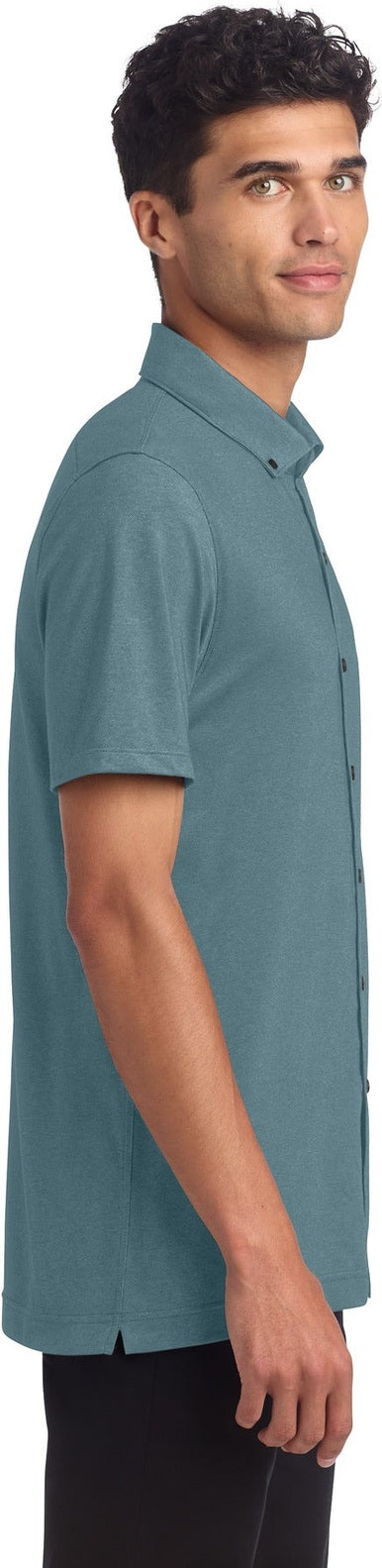 ParisianBH Mercer+Mettle Stretch Pique Full-Button Polo MM1006