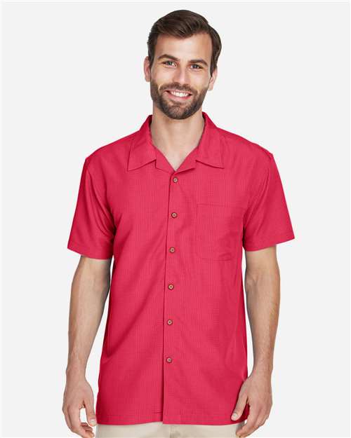 Parrot Red Men&#39;s Barbados Textured Camp Shirt - M560
