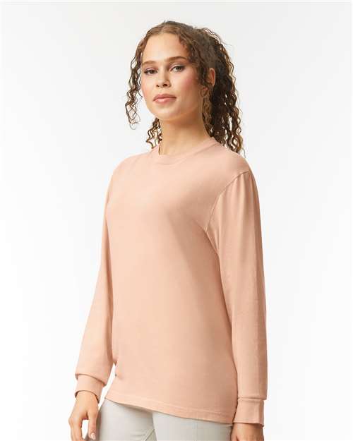 Peachy Garment-Dyed Heavyweight Long Sleeve T-Shirt - 6014