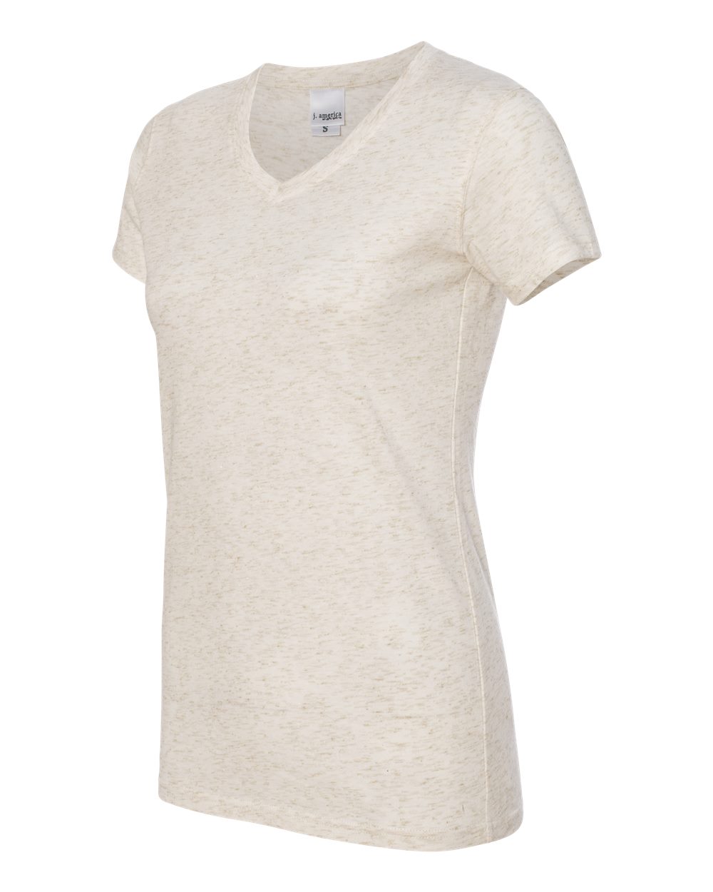 Pearl/ Gold Women’s Glitter V-Neck T-Shirt - 8136