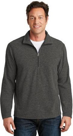 Pearl Grey Hea Port Authority Heather Microfleece 1/2-Zip Pullover. F234