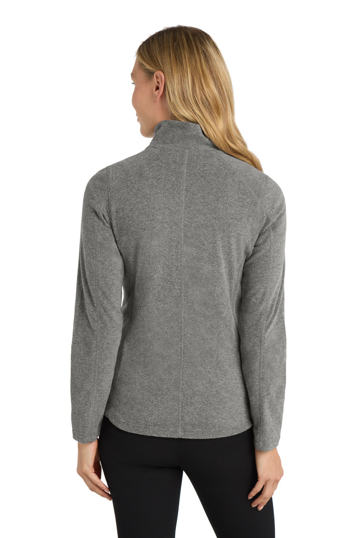 Pearl Grey Hea Port Authority Women's Heather Microfleece Full-Zip Jacket. L235