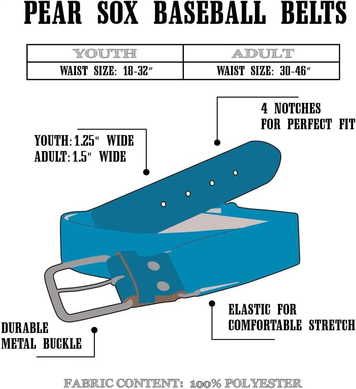 Pearsox Baseball Belt - Forest