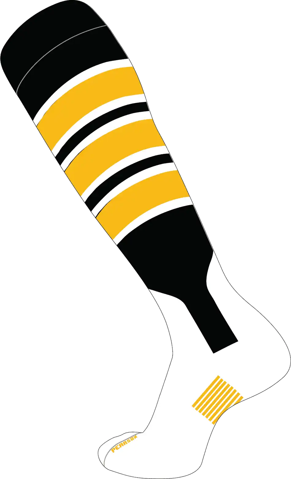 Pearsox Double Play Knee Hight Socks - Black Gold White