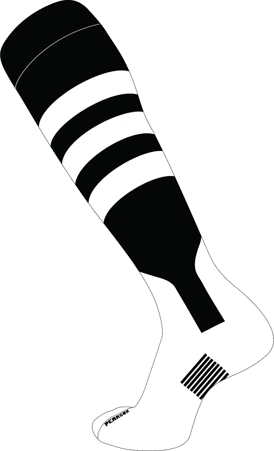Pearsox Double Play Knee Hight Socks - Black White