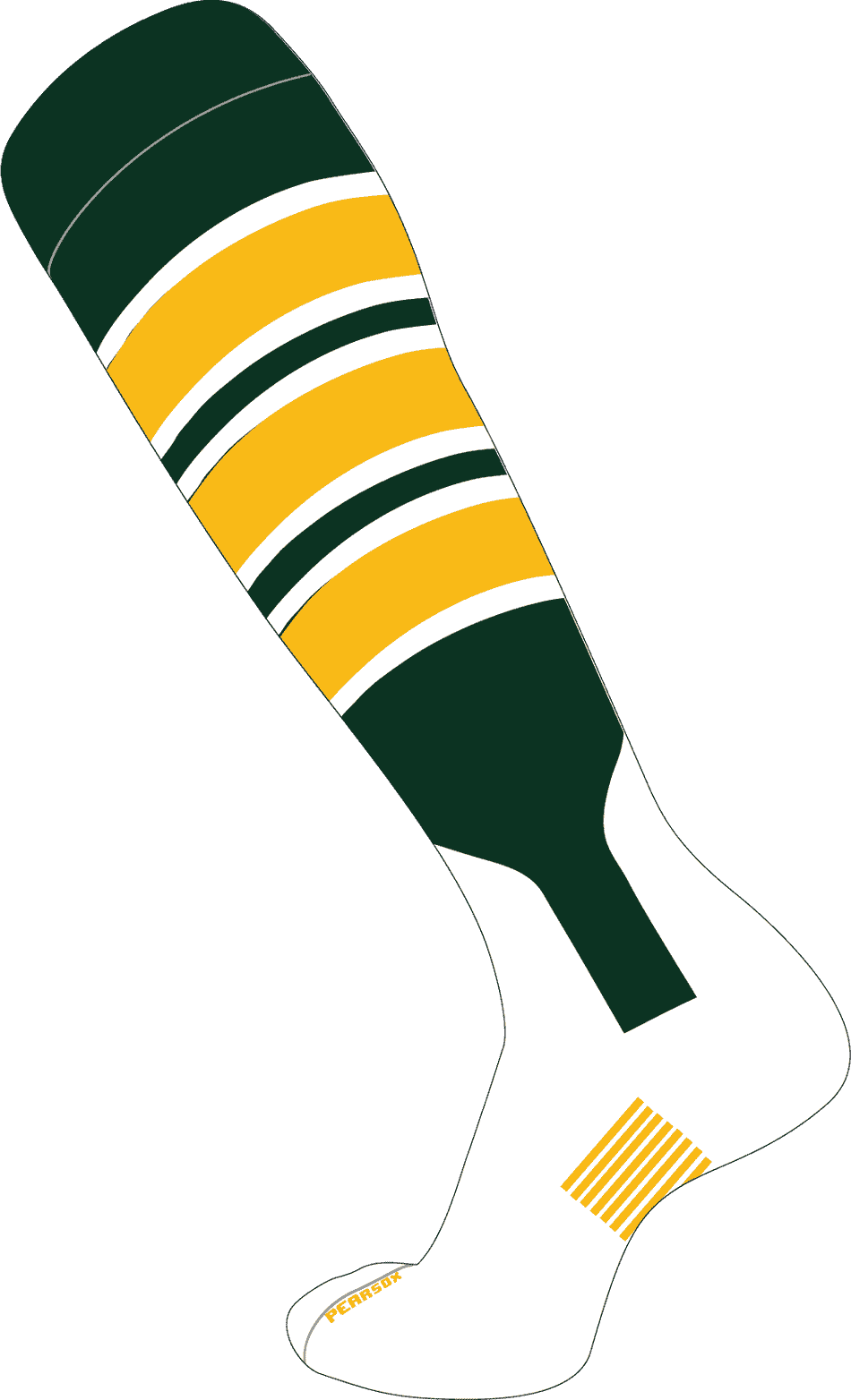 Pearsox Double Play Knee Hight Socks - Forest Gold White