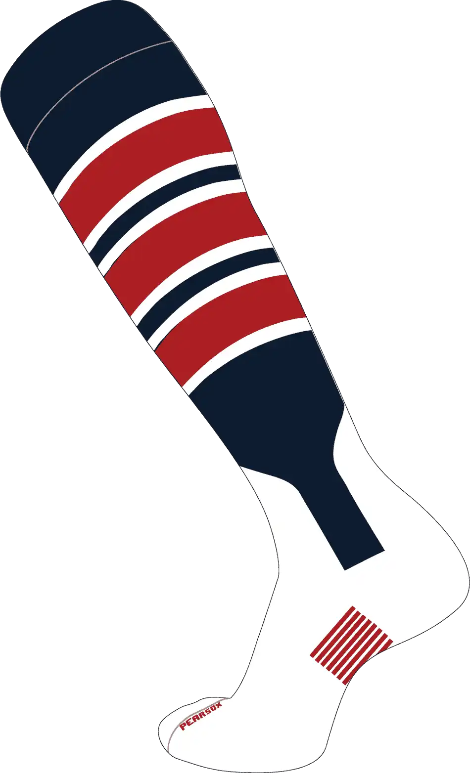 Pearsox Double Play Knee Hight Socks - Navy Scarlet White