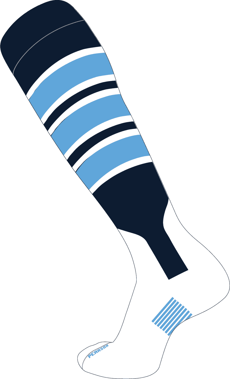 Pearsox Double Play Knee Hight Socks - Navy Sky White