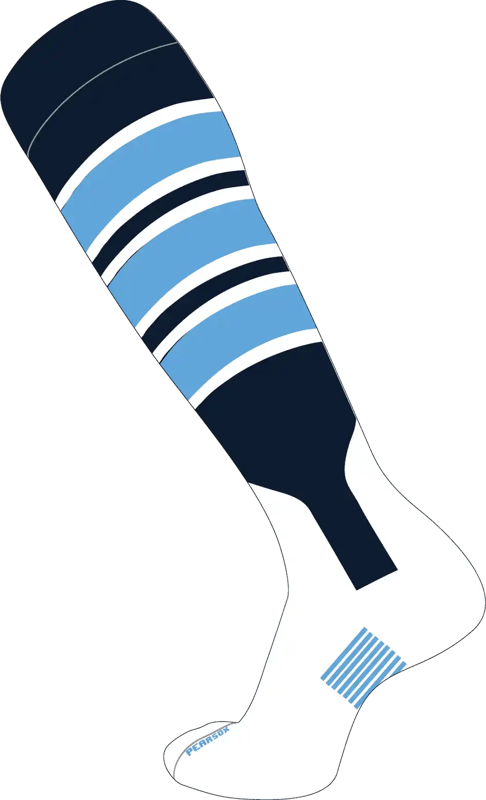 Pearsox Double Play Knee Hight Socks - Navy Sky White