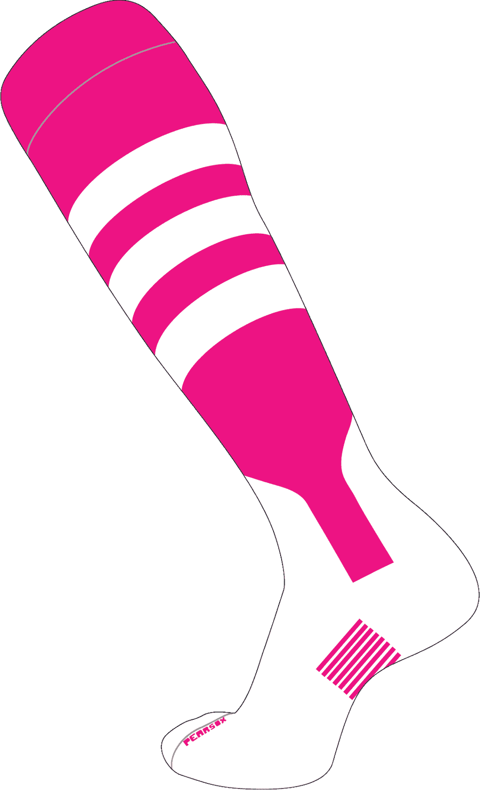 Pearsox Double Play Knee Hight Socks - Neon Pink White