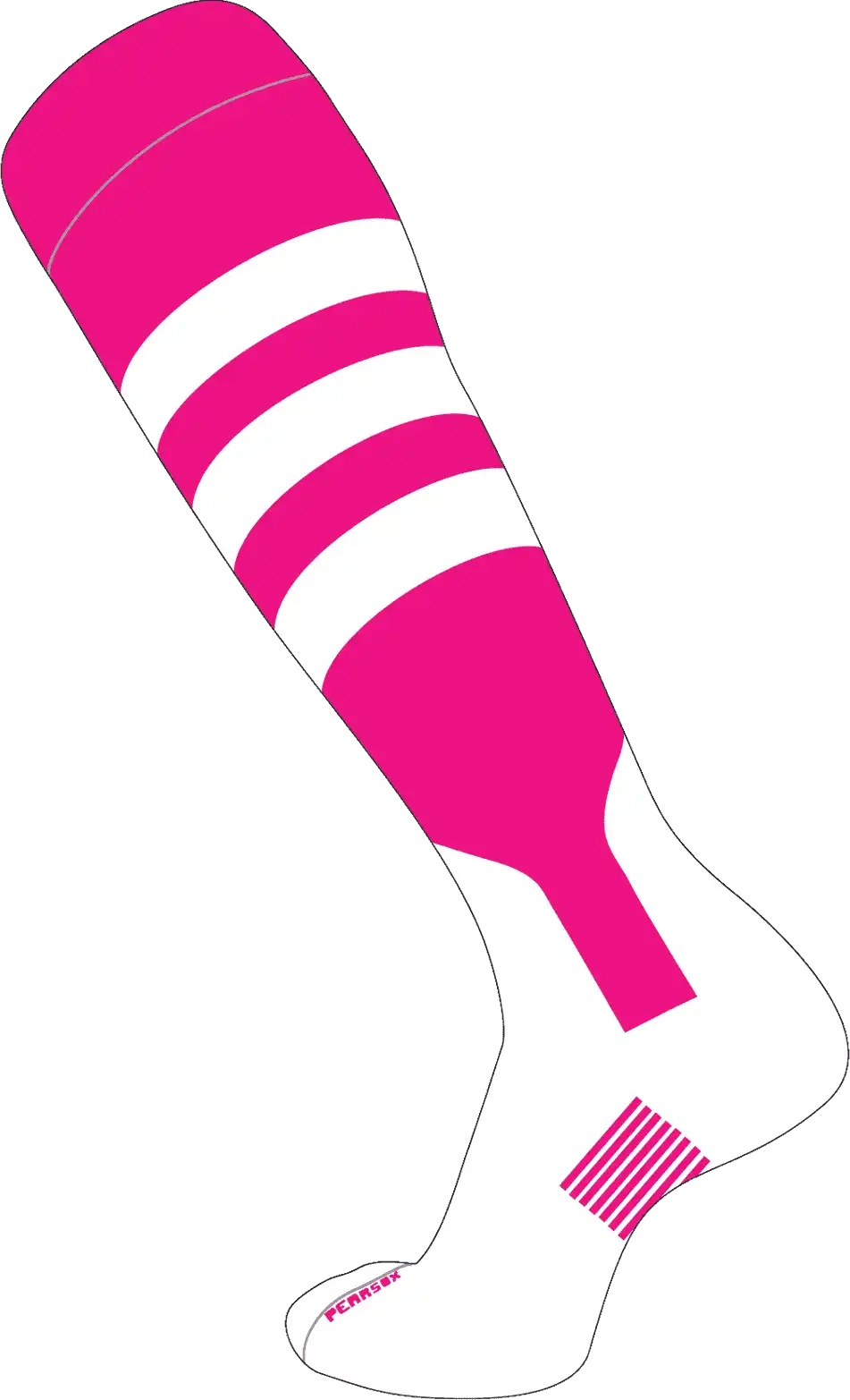 Pearsox Double Play Knee Hight Socks - Neon Pink White