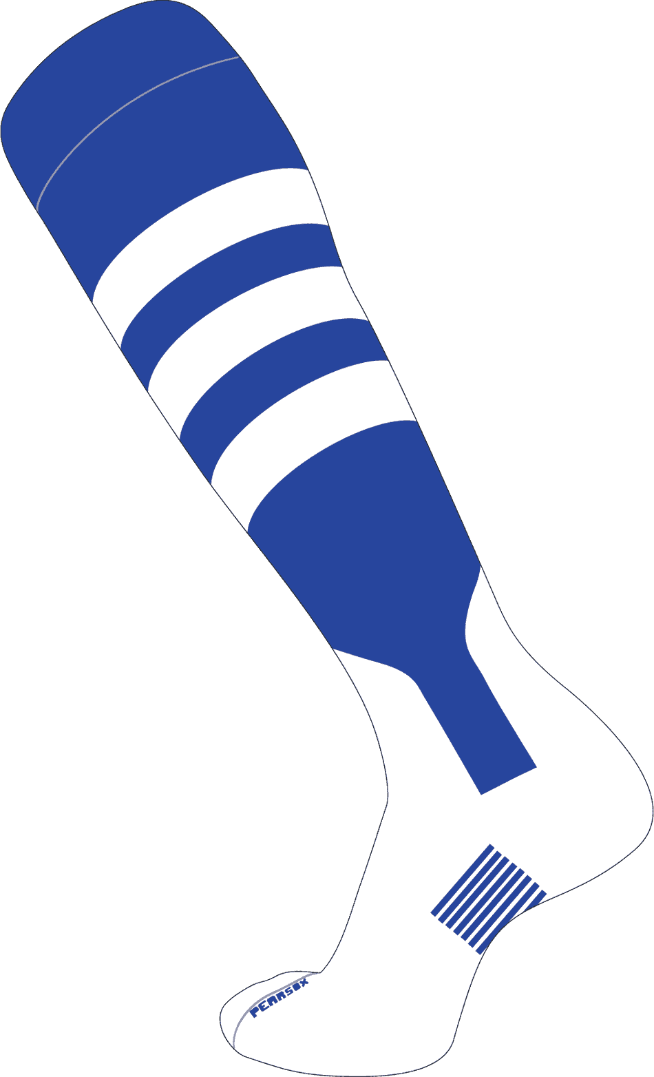 Pearsox Double Play Knee Hight Socks - Royal White