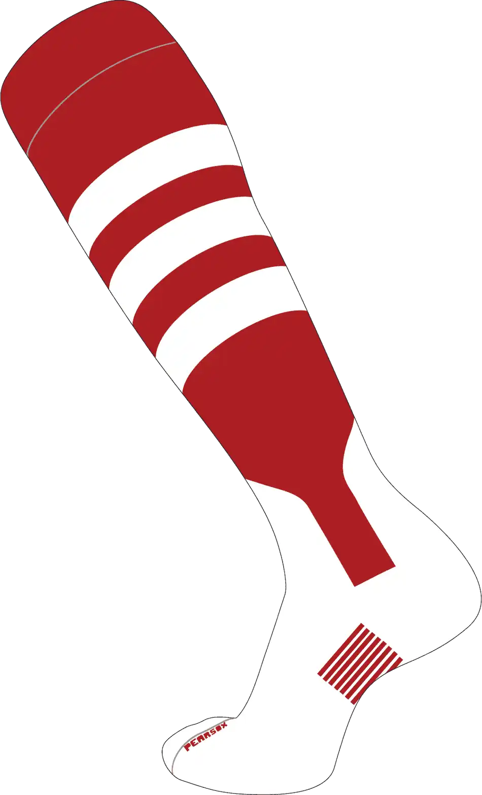 Pearsox Double Play Knee Hight Socks - Scarlet White