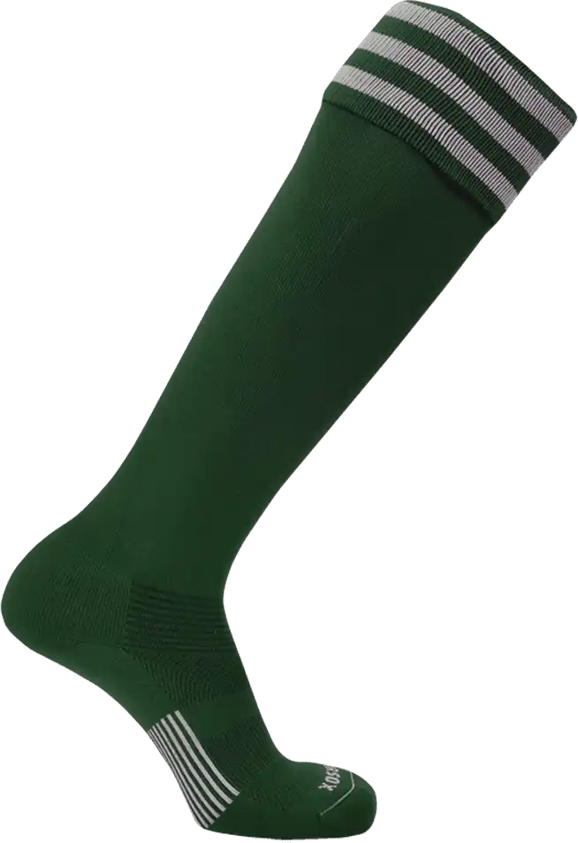 Pearsox Euro 3-stripe Knee High Socks - Forest 3 White Stripes