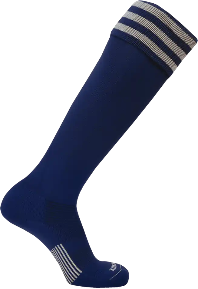 Pearsox Euro 3-stripe Knee High Socks - Navy 3 White Stripes