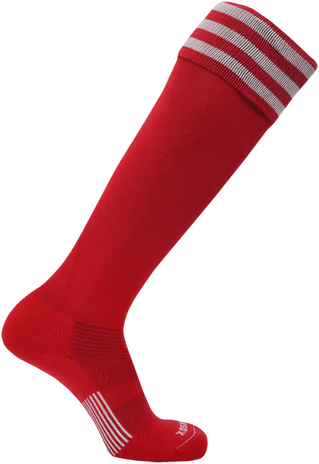 Pearsox Euro 3-stripe Knee High Socks - Scarlet 3 White Stripes