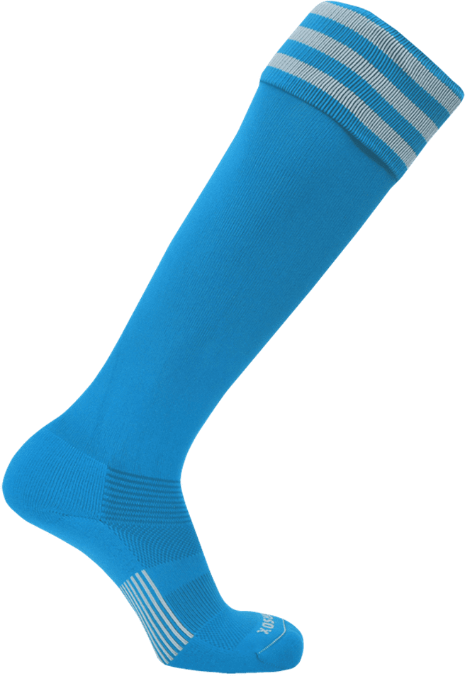 Pearsox Euro 3-stripe Knee High Socks - Sky 3 White Stripes