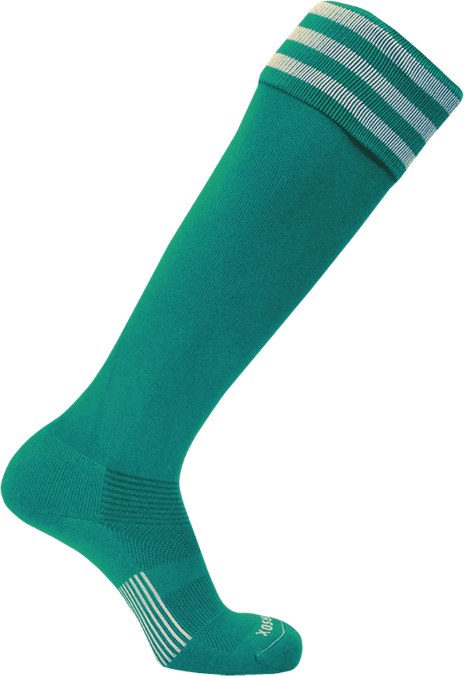 Pearsox Euro 3-stripe Knee High Socks - Teal 3 White Stripes