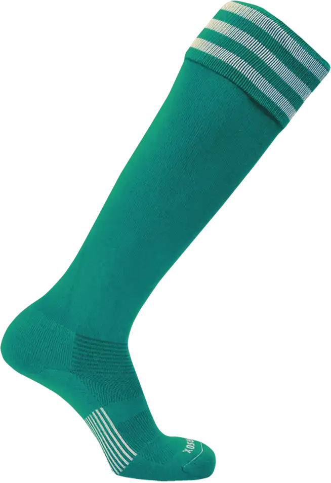 Pearsox Euro 3-stripe Knee High Socks - Teal 3 White Stripes