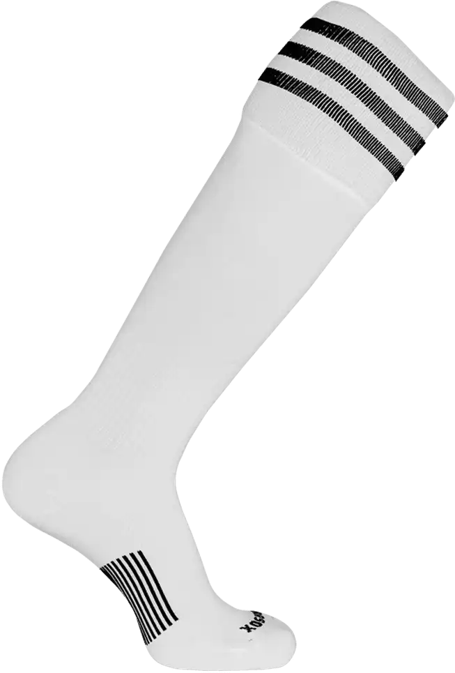Pearsox Euro 3-stripe Knee High Socks - White 3 Black Stripes