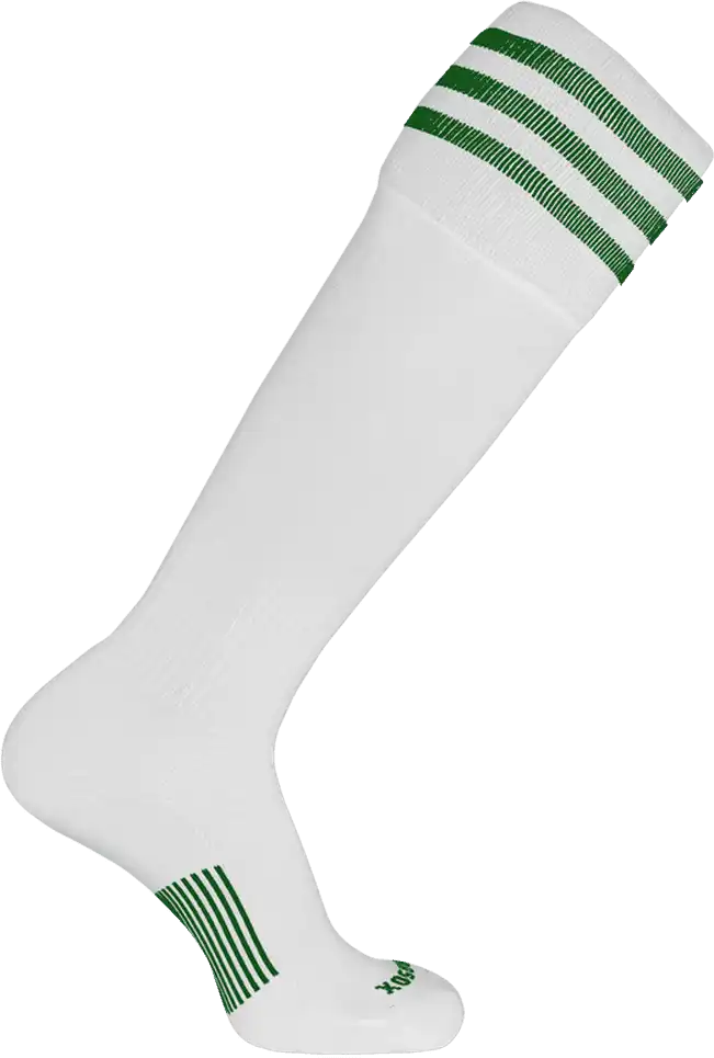 Pearsox Euro 3-stripe Knee High Socks - White 3 Kelly Stripes