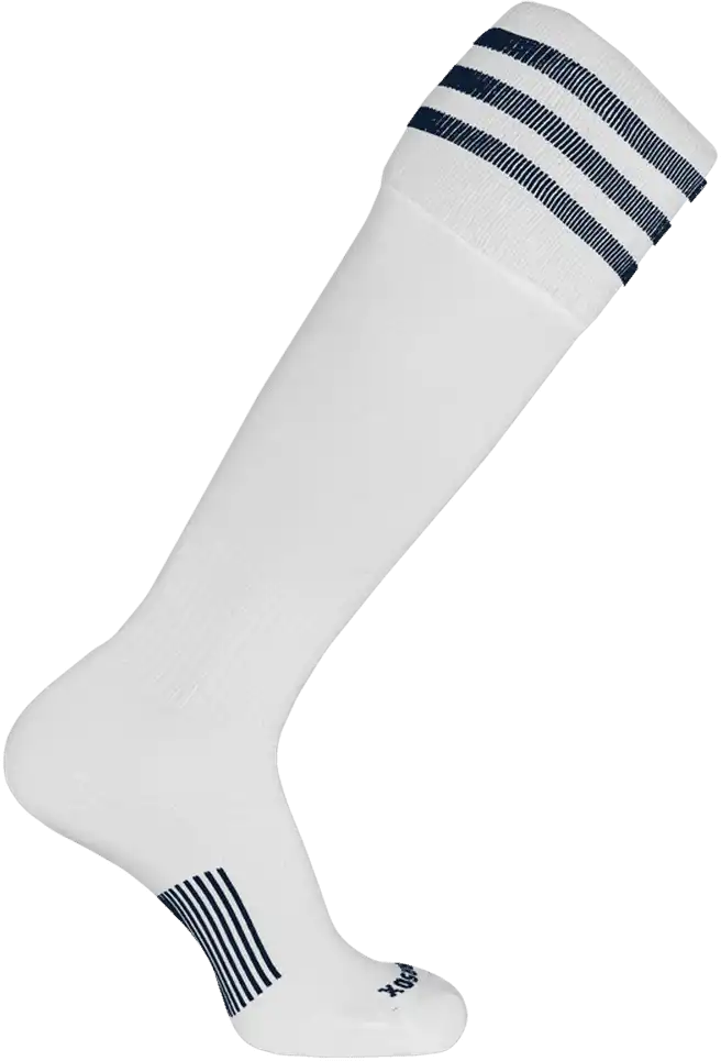Pearsox Euro 3-stripe Knee High Socks - White 3 Navy Stripes