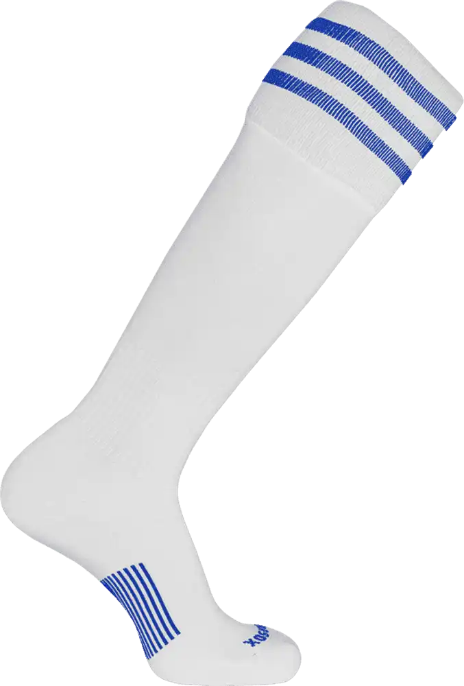 Pearsox Euro 3-stripe Knee High Socks - White 3 Royal Stripes