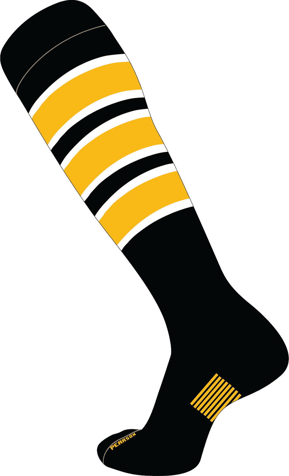 Pearsox Slugger Knee High Socks - Black Gold White