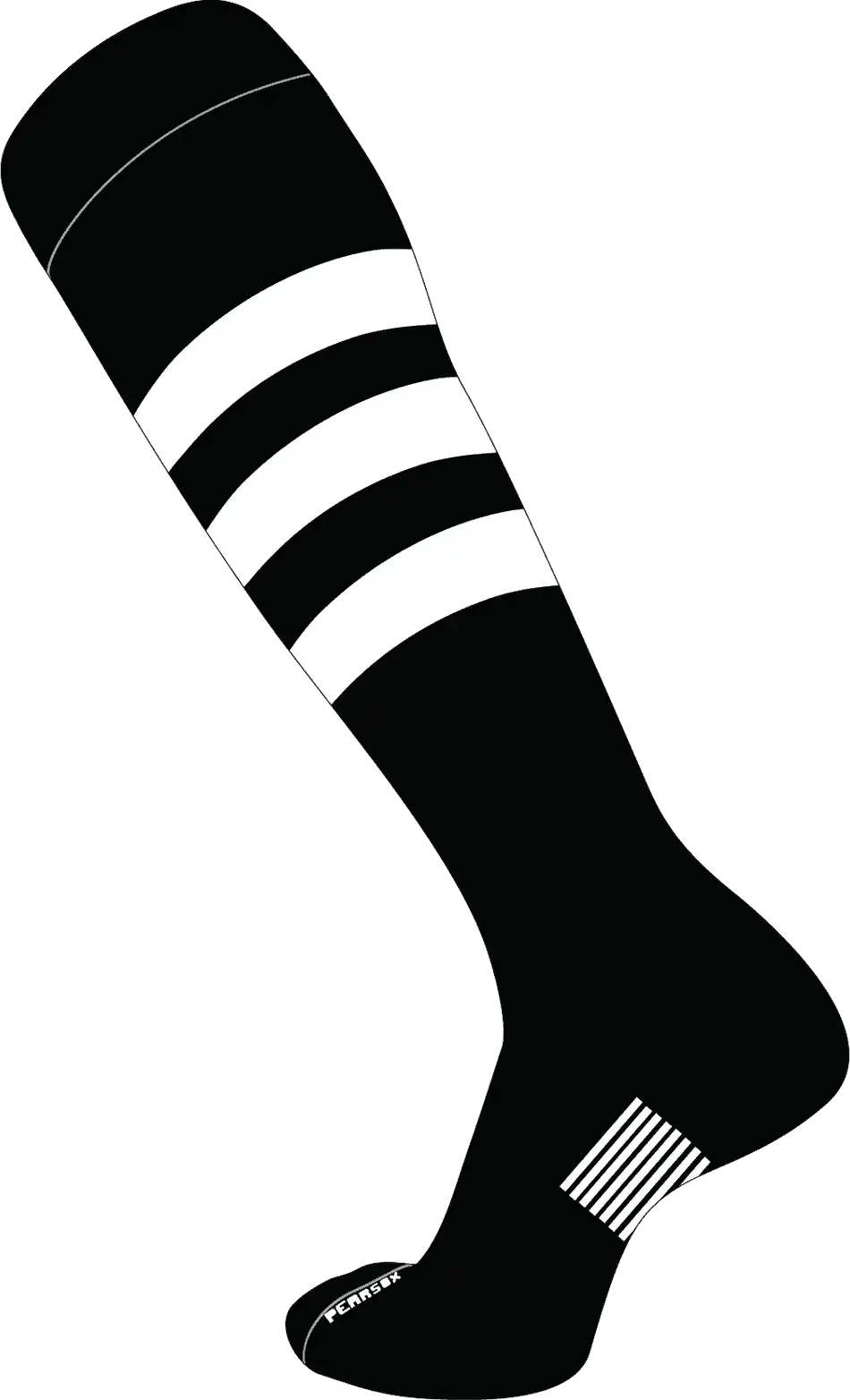 Pearsox Slugger Knee High Socks - Black White