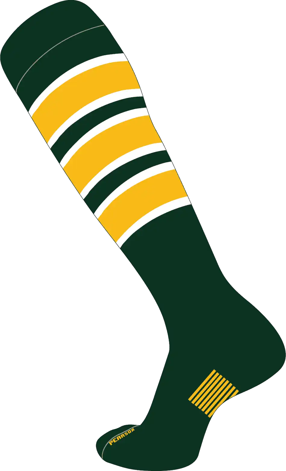 Pearsox Slugger Knee High Socks - Forest Gold White