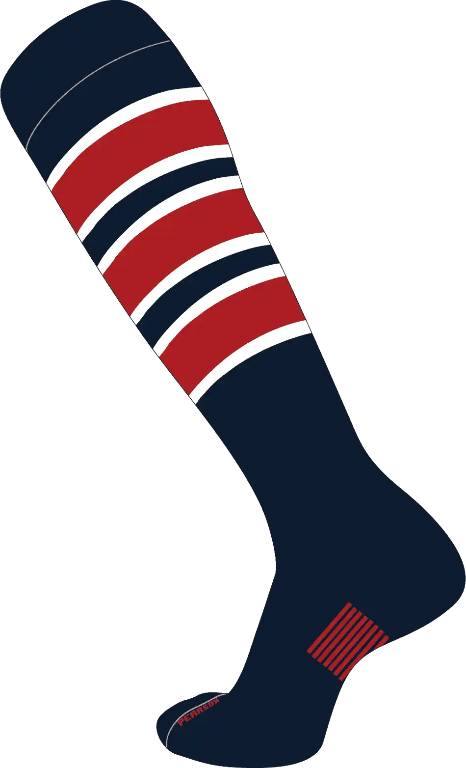 Pearsox Slugger Knee High Socks - Navy Scarlet White