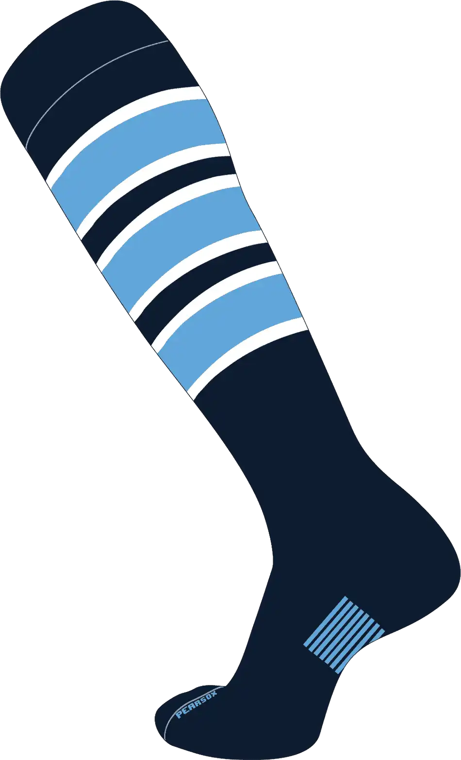 Pearsox Slugger Knee High Socks - Navy Sky White