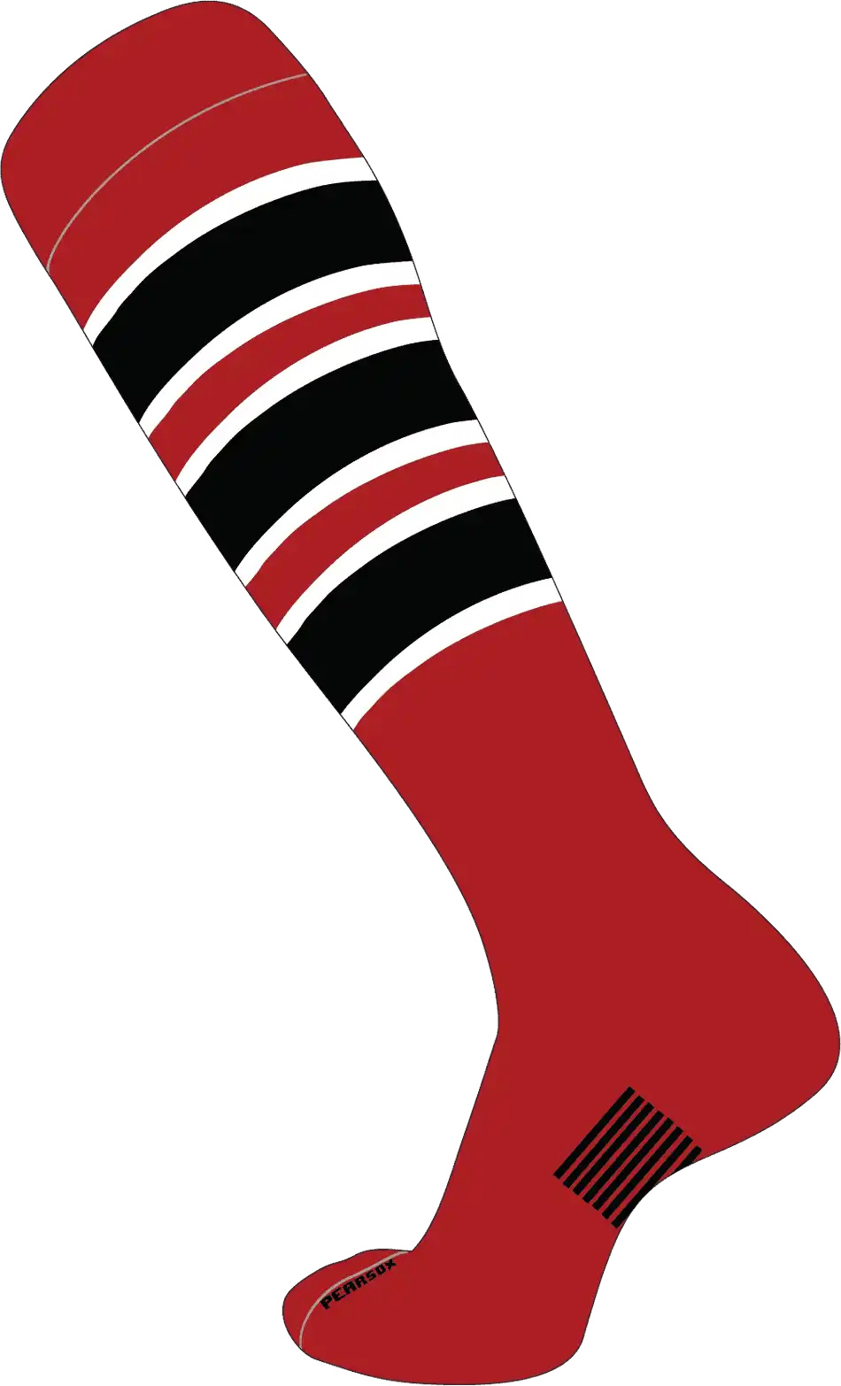 Pearsox Slugger Knee High Socks - Scarlet Black White