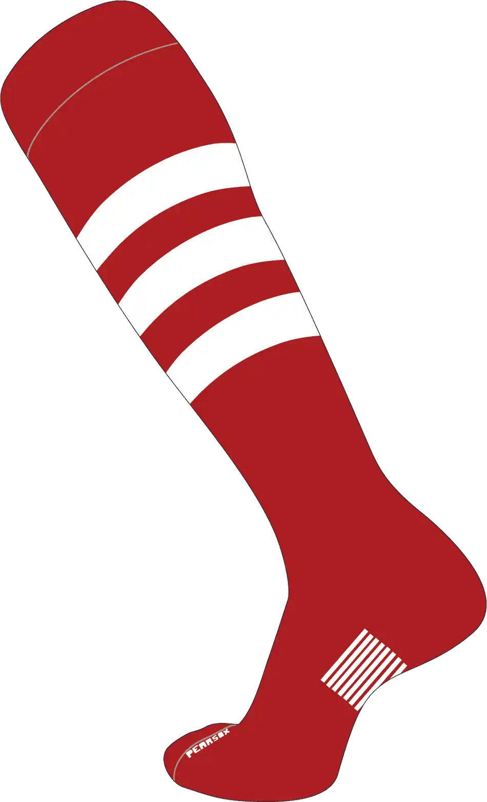 Pearsox Slugger Knee High Socks - Scarlet White