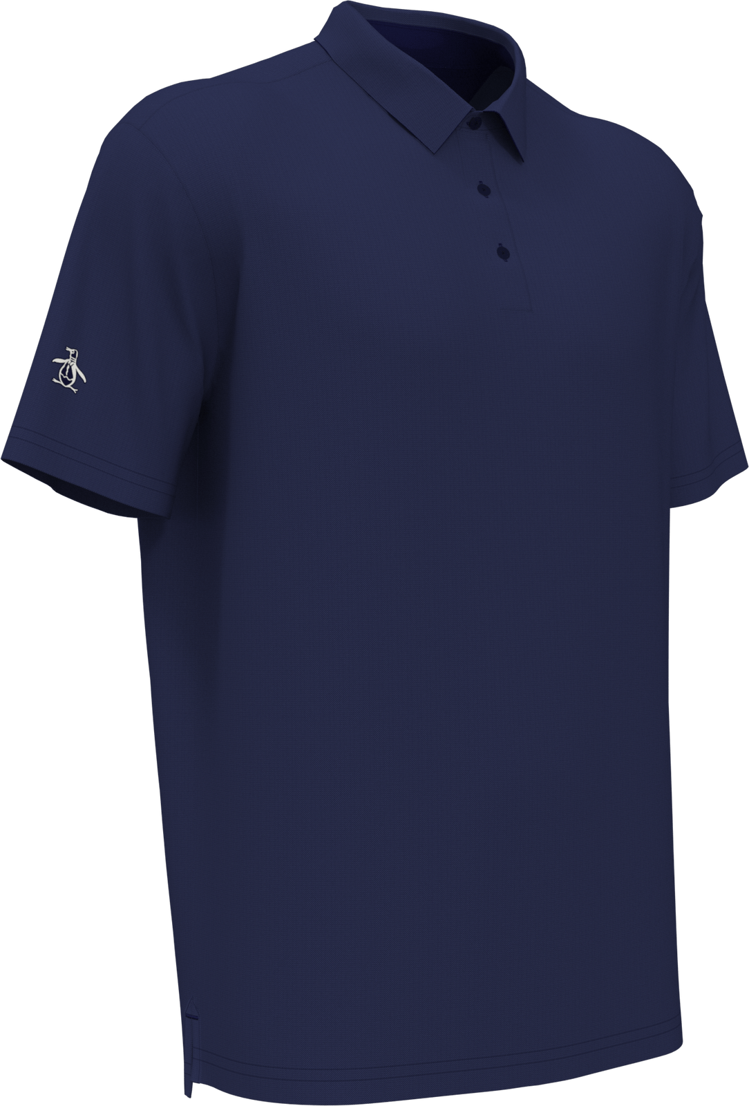 Penguin Golf Ogkba001 Men’s Short Sleeve Oxford Polo - Black Iris Blue Heather