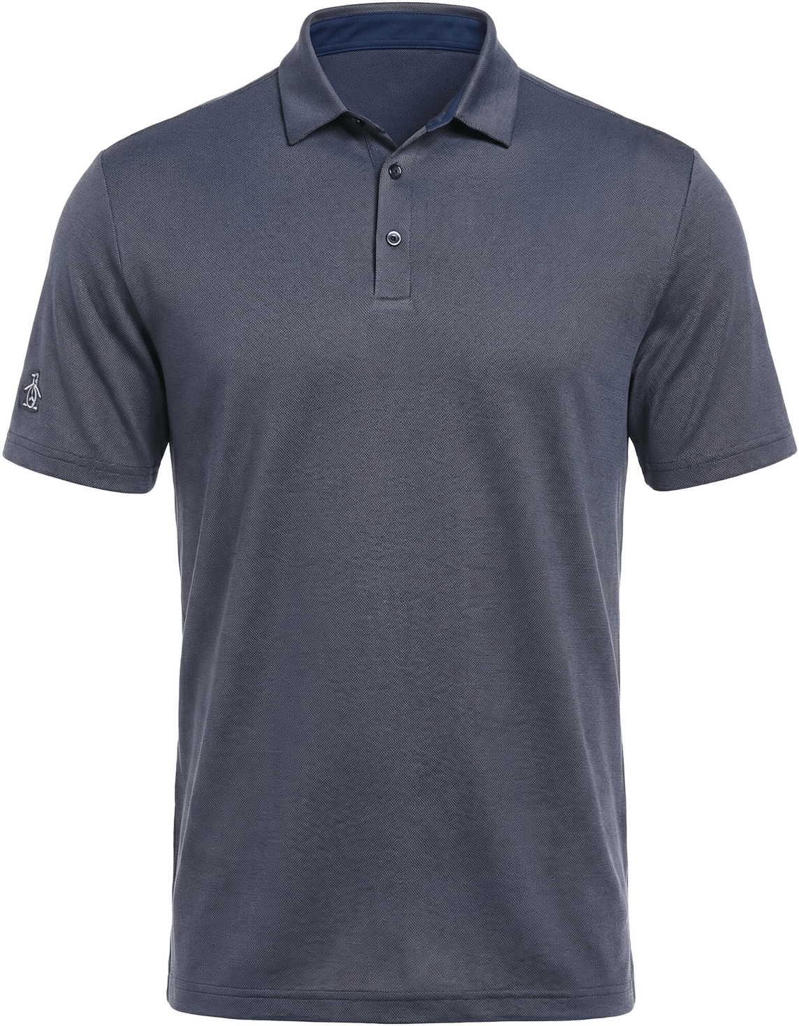 Penguin Golf Ogkba001 Men’s Short Sleeve Oxford Polo - Black Iris Blue Heather
