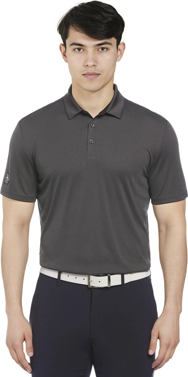 Penguin Golf Ogkba001 Men’s Short Sleeve Oxford Polo - Caviar Black - Adult l