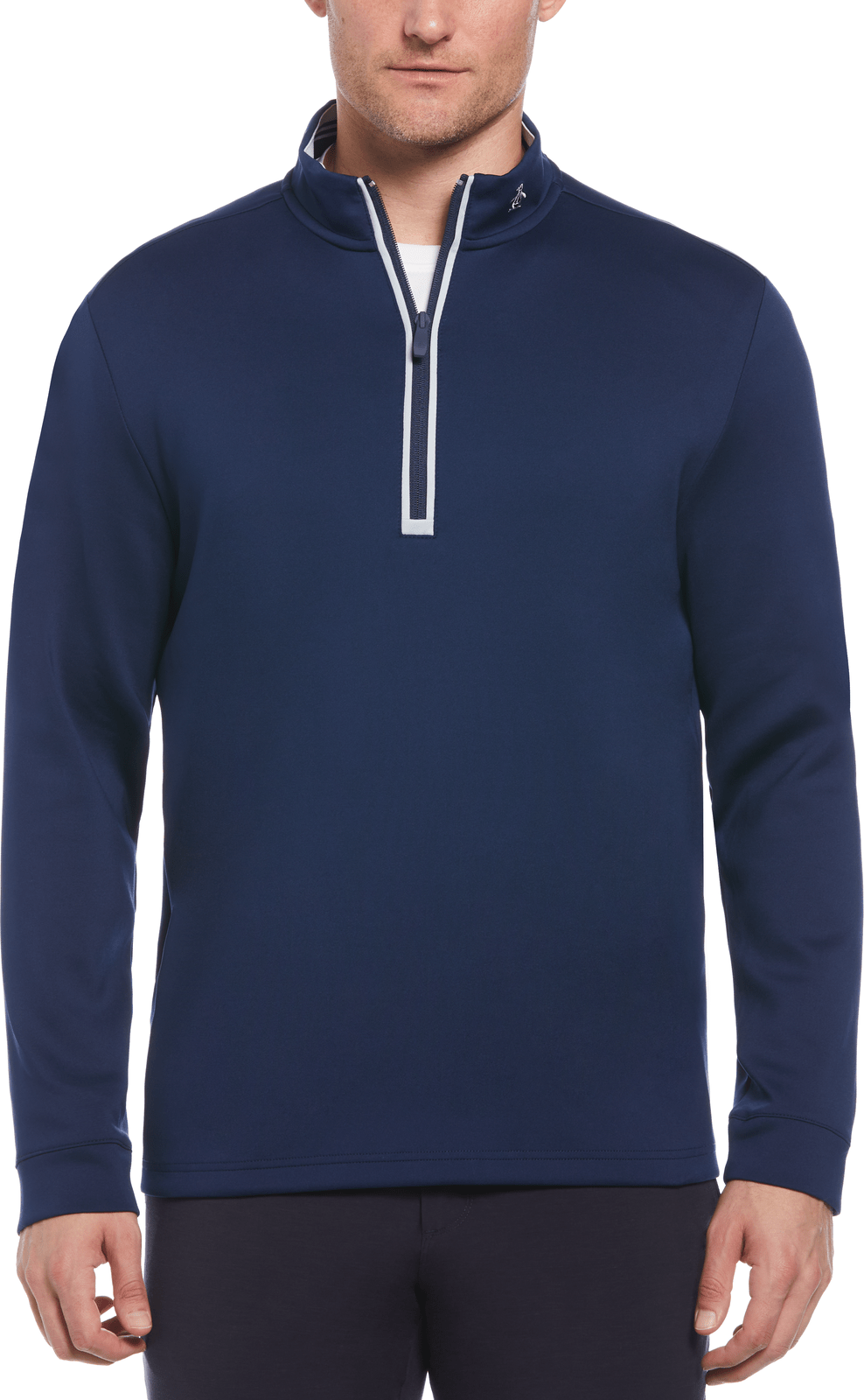 Penguin Golf Ogksa049 Clubhouse Long Sleeve Mock Pullover - Black Iris