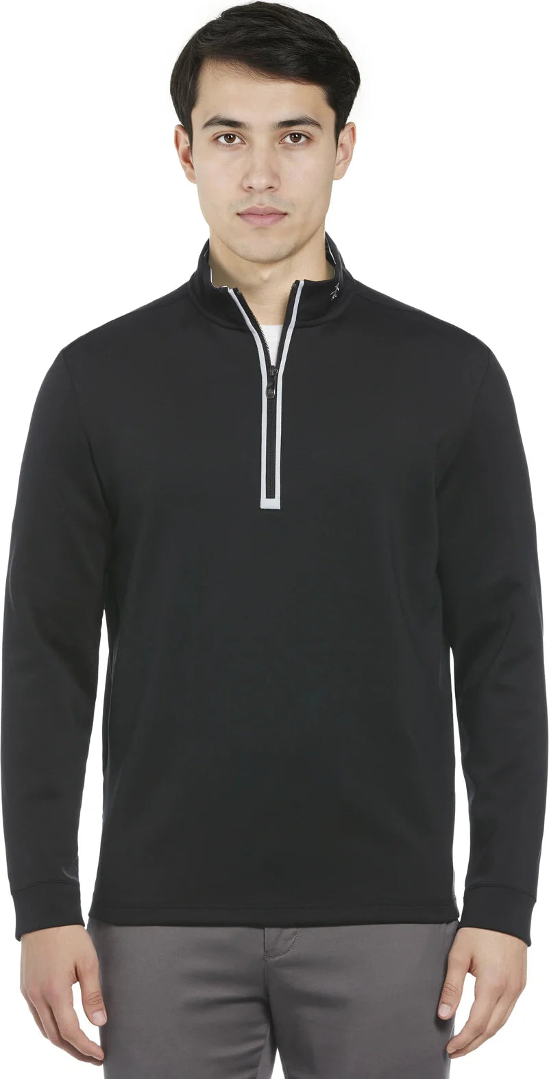 Penguin Golf Ogksa049 Clubhouse Long Sleeve Mock Pullover - Caviar - Adult Xs